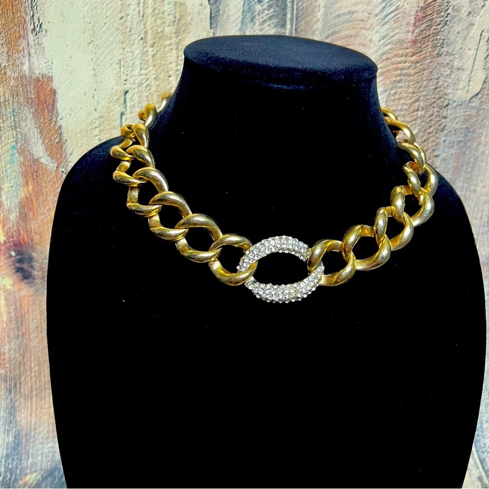 Vintage Chunky Gold Tone Designer Lookalike Necklace